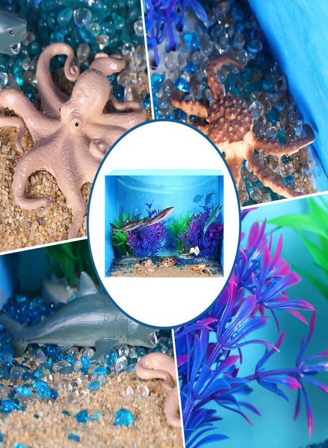 Silipull 23 Pcs Ocean Diorama Kit Under The Sea Animal Figure Realistic Ocean Animal Figurines Including Shark, Whale, Corals Artificial Coral Seagrass with a Gift Box for Birthday Party Decorations - Image 4